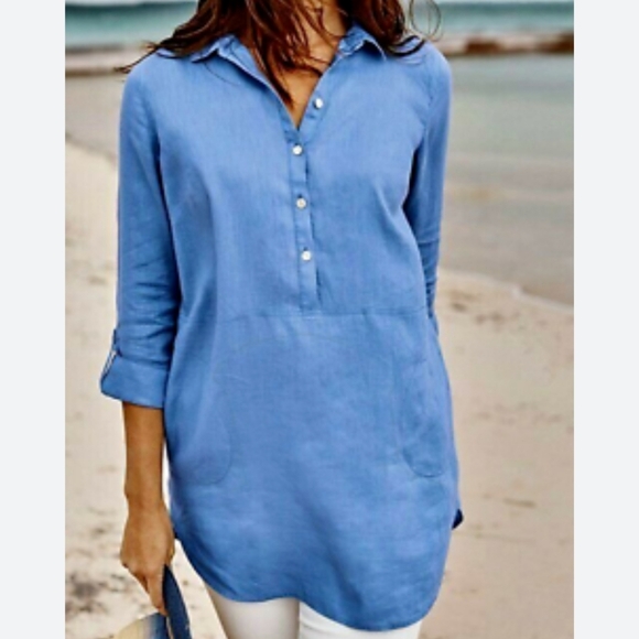 J. Jill Tops - J. Jill 100% linen shirt tunic size 2X